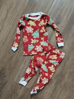Burts Bees Baby Red Holiday Gingerbread Pajama Set